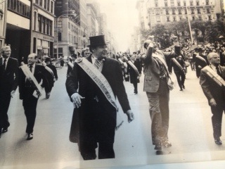 John Lindsay and Bob Wagner on the left, and Ed Koch and Abe Beame on the right of our own Tom Poster in the lead at the 1978 Pulaski Day Parade.